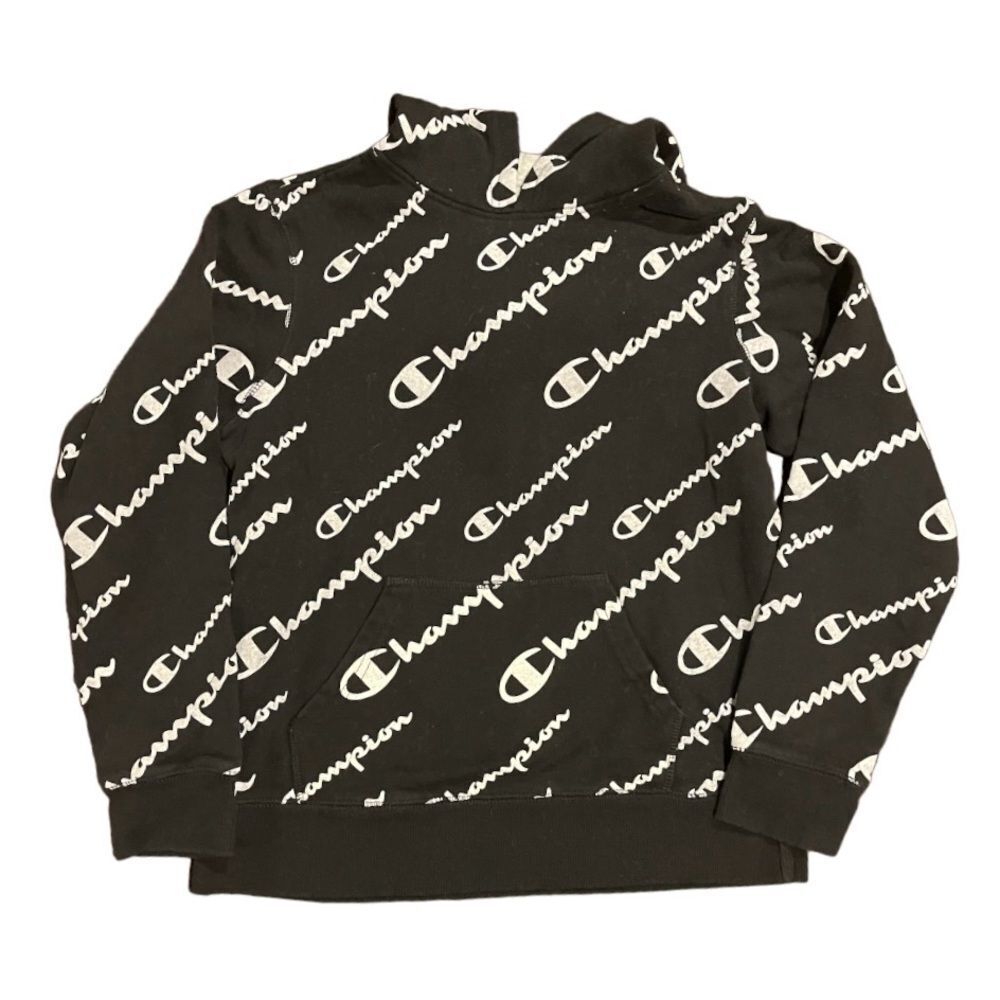 CHAMPION HOODIE SWEATSHIRT SIZE LARGE BLACK WHITE​
